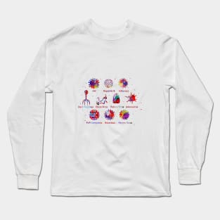 Diagram showing different kinds of viruses, Long Sleeve T-Shirt